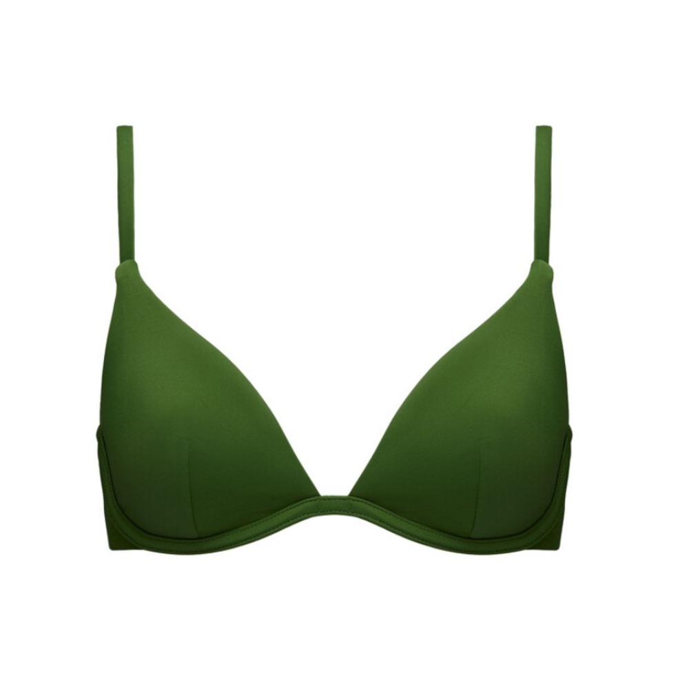 CUUP Plunge swim top in seaweed green size 6 (34c)